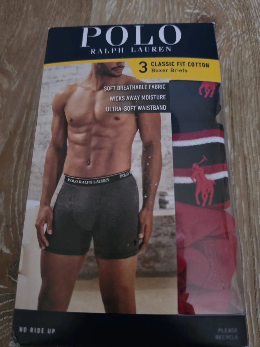 POLO RALPH LAUREN 3 Pack Classic Fit Cotton Boxer Briefs Multicolor With Logo